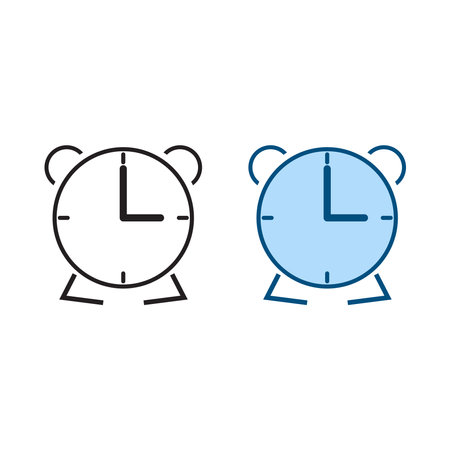 clock logo icon illustration colorful and outlineのイラスト素材