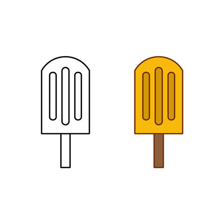 ice cream logo icon illustration colorful and outlineのイラスト素材