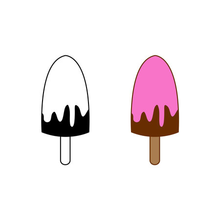 ice cream logo icon illustration colorful and outlineのイラスト素材