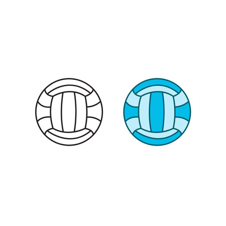 volley ball logo icon illustration colorful and outlineのイラスト素材