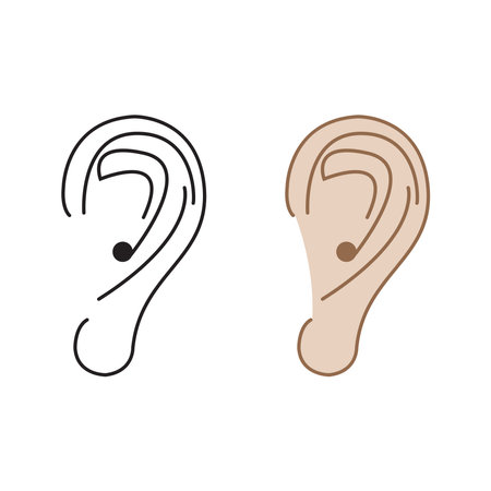 ears logo icon illustration colorful and outlineのイラスト素材