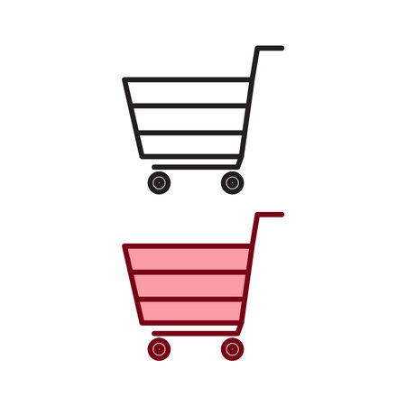 trolley cart logo icon illustration colorful and outlineのイラスト素材