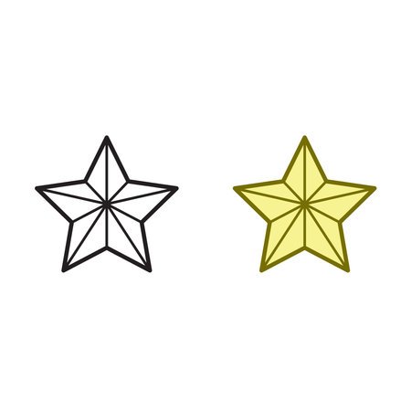 star logo icon illustration colorful and outlineのイラスト素材