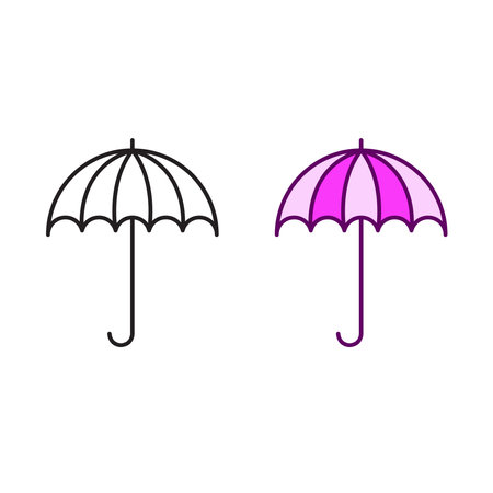umbrella logo icon illustration colorful and outlineのイラスト素材