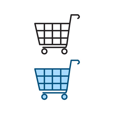 trolley cart logo icon illustration colorful and outlineのイラスト素材
