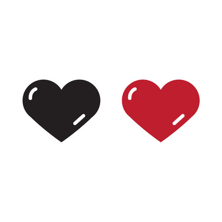 Heart logo icon illustration colorful and outlineのイラスト素材