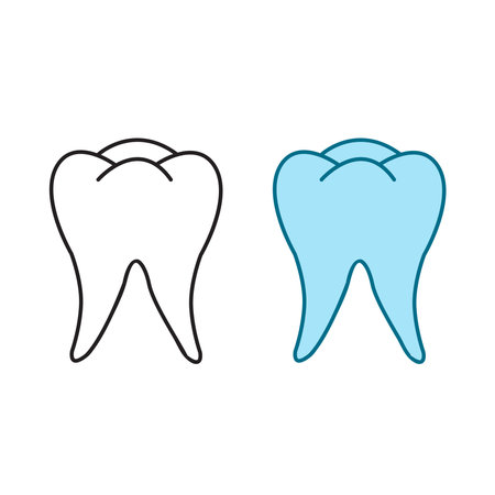 tooth logo icon illustration colorful and outlineのイラスト素材