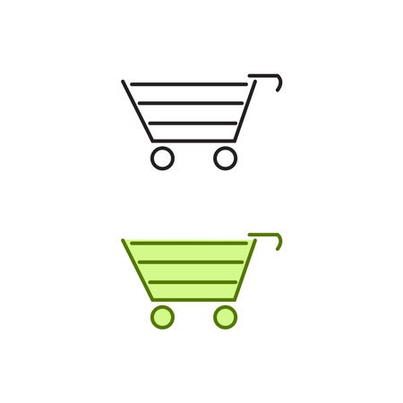 trolley cart logo icon illustration colorful and outlineのイラスト素材