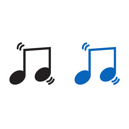 musical note logo icon illustration colorful and outlineのイラスト素材