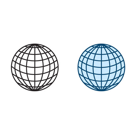 globe world logo icon illustration colorful and outlineのイラスト素材
