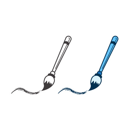 paintbrush logo icon illustration colorful and outlineのイラスト素材