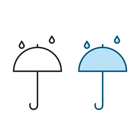 umbrella logo icon illustration colorful and outlineのイラスト素材