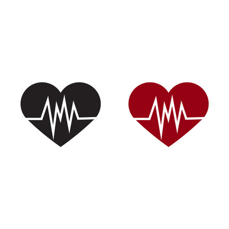 Heart logo icon illustration colorful and outlineのイラスト素材