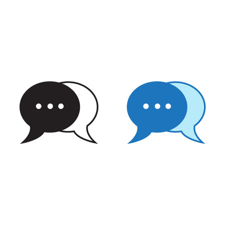bubble speech logo icon illustration colorful and outlineのイラスト素材