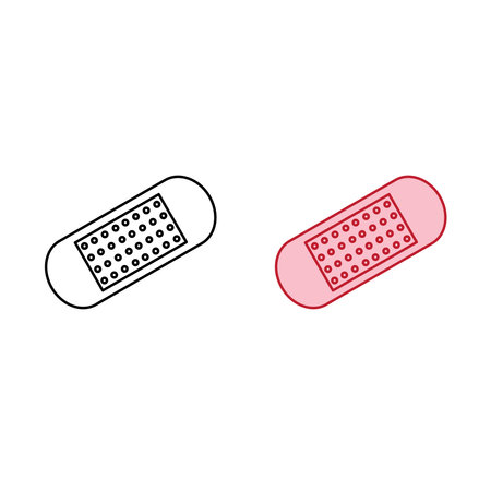 bandage logo icon illustration colorful and outlineのイラスト素材