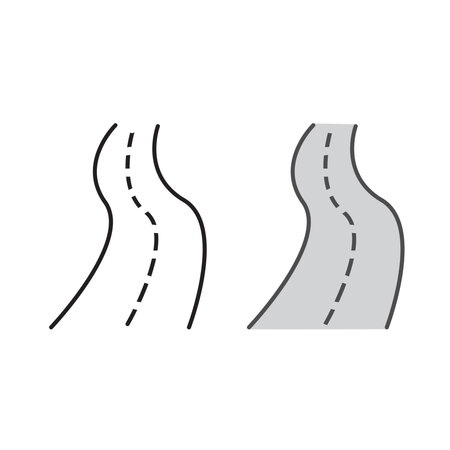 road street logo icon illustration colorful and outlineのイラスト素材