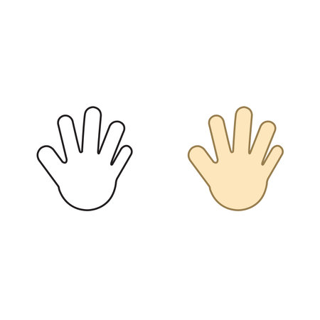 hand palm logo icon illustration colorful and outlineのイラスト素材