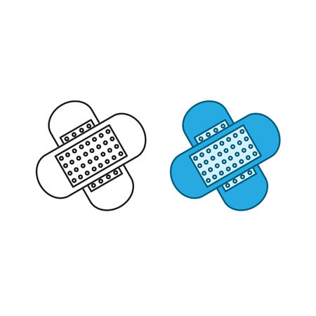 bandage logo icon illustration colorful and outlineのイラスト素材
