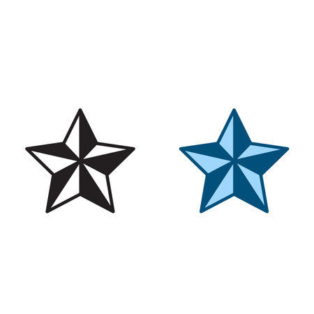 star logo icon illustration colorful and outlineのイラスト素材