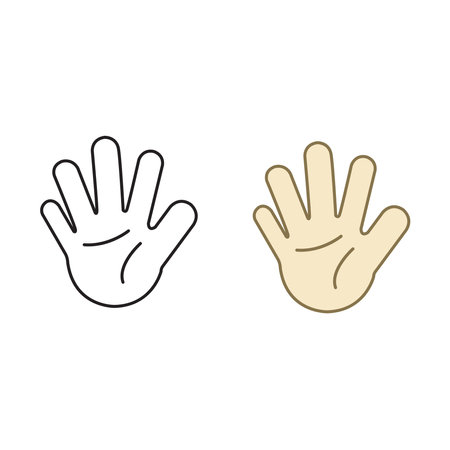 hand palm logo icon illustration colorful and outlineのイラスト素材