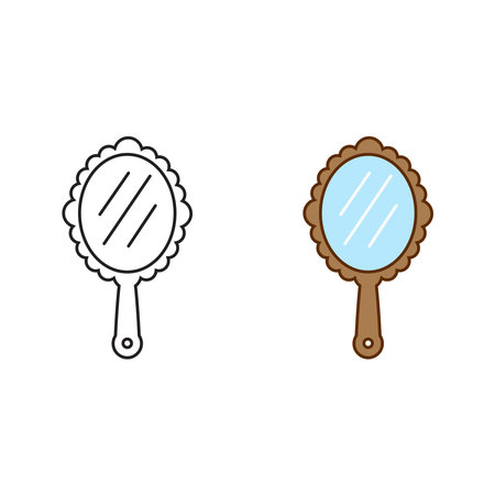 make up mirror logo icon illustration colorful and outlineのイラスト素材
