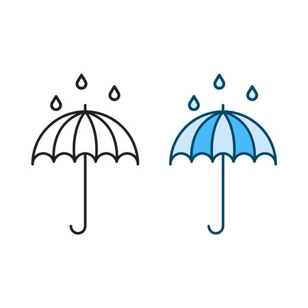 umbrella logo icon illustration colorful and outlineのイラスト素材