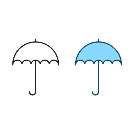 umbrella logo icon illustration colorful and outlineのイラスト素材