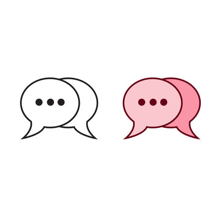 bubble speech logo icon illustration colorful and outlineのイラスト素材