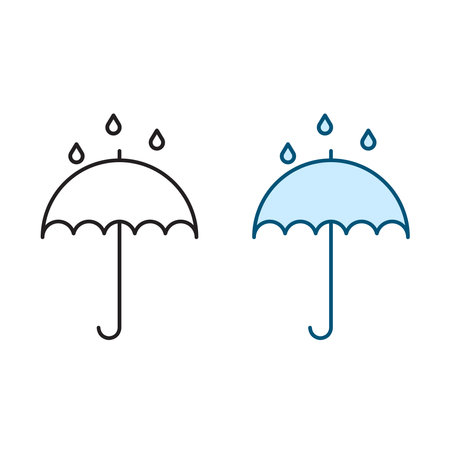 umbrella logo icon illustration colorful and outlineのイラスト素材