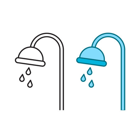 shower logo icon illustration colorful and outlineのイラスト素材