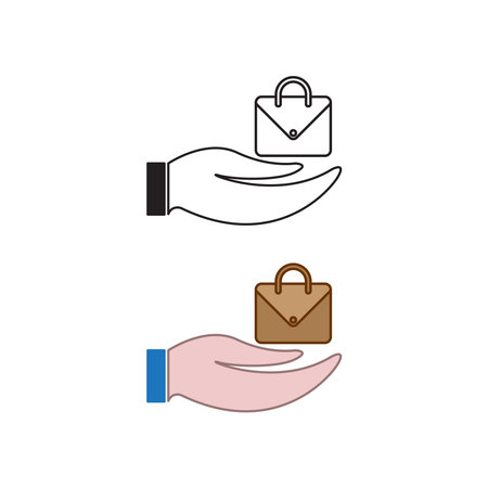 hand bag logo icon illustration colorful and outlineのイラスト素材