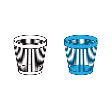 wastebasket logo icon illustration colorful and outlineのイラスト素材