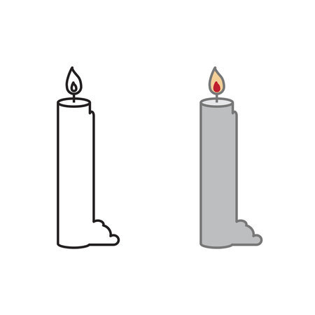 candle logo icon illustration colorful and outlineのイラスト素材