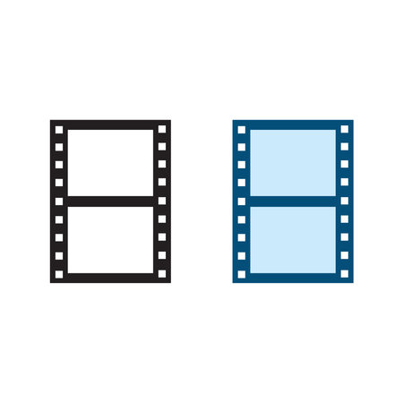 film stripe logo icon illustration colorful and outlineのイラスト素材