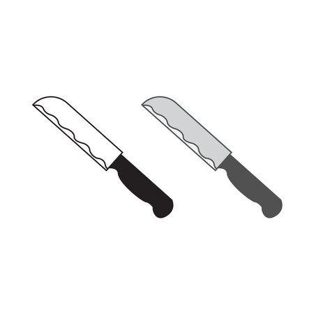 knife logo icon illustration colorful and outlineのイラスト素材