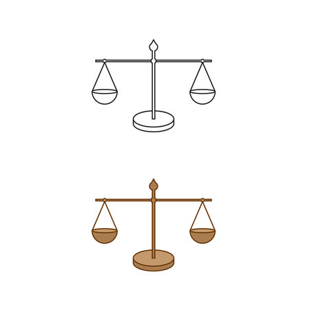 scales logo icon illustration colorful and outlineのイラスト素材
