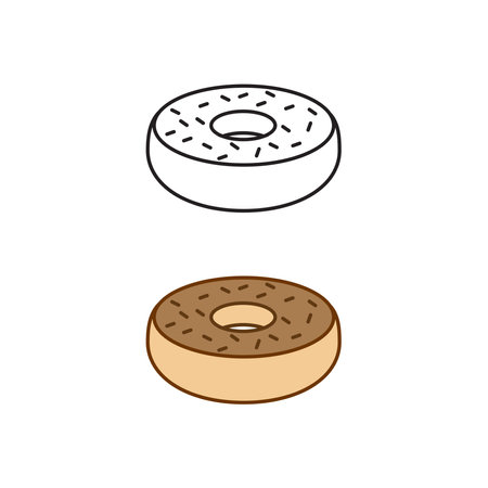 donuts logo icon illustration colorful and outlineのイラスト素材