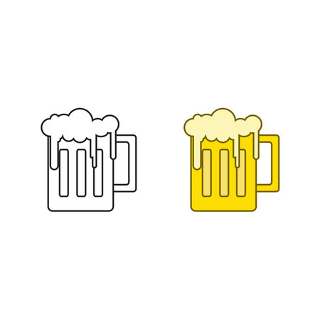beer logo icon illustration colorful and outlineのイラスト素材