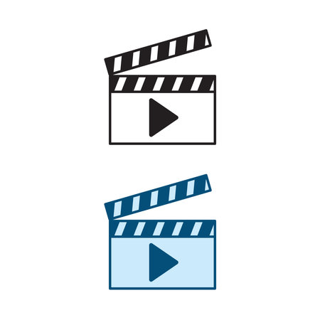 clapboard logo icon illustration colorful and outlineのイラスト素材