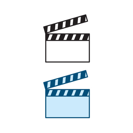 clapboard logo icon illustration colorful and outlineのイラスト素材