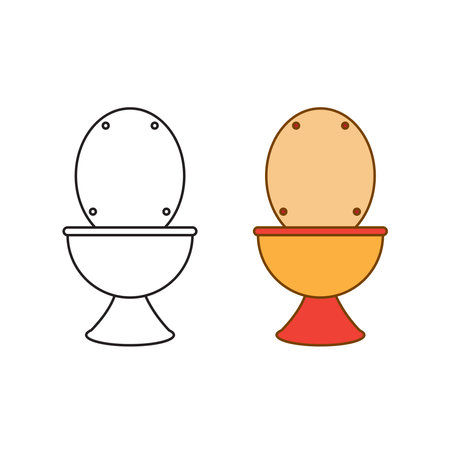 sitting closed logo icon illustration colorful and outlineのイラスト素材