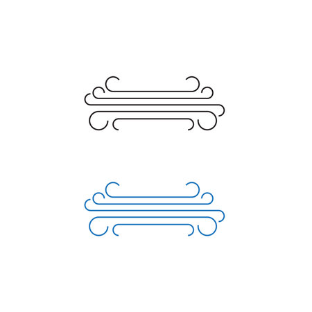 wind blowing logo icon illustration colorful and outlineのイラスト素材