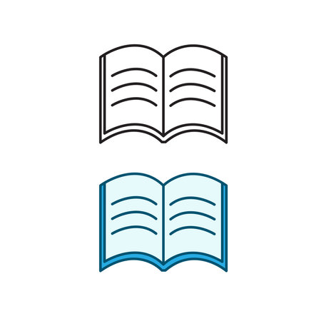 open book logo icon illustration colorful and outlineのイラスト素材
