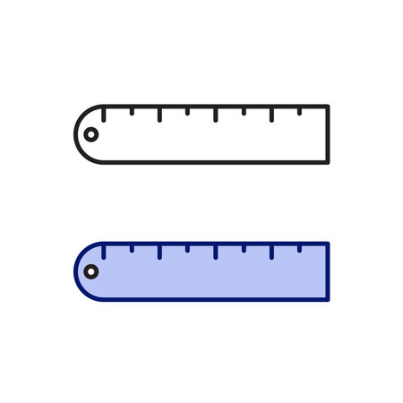 ruler logo icon illustration colorful and outlineのイラスト素材