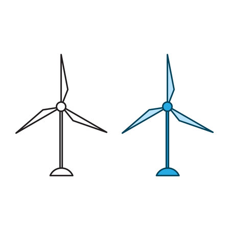 windmill propeller logo icon illustration colorful and outlineのイラスト素材