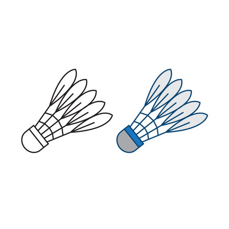 shuttlecock logo icon illustration colorful and outlineのイラスト素材