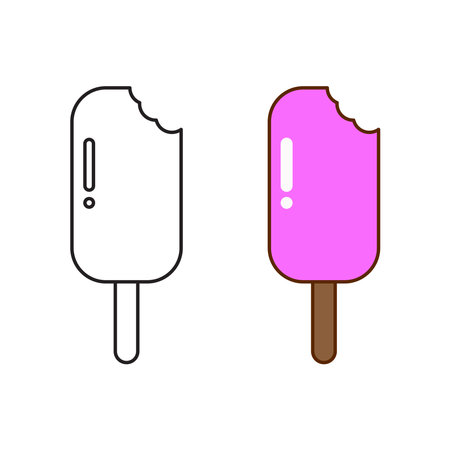 ice cream logo icon illustration colorful and outlineのイラスト素材