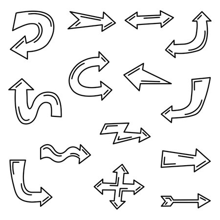 arrow direction line art element designのイラスト素材