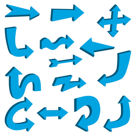 arrow direction 3d shape element designのイラスト素材