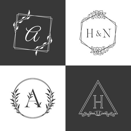 Luxury monogram logo alphabet setのイラスト素材